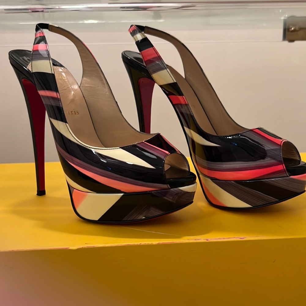 Christian Louboutin Multicolored Patent Leather Heel In Box